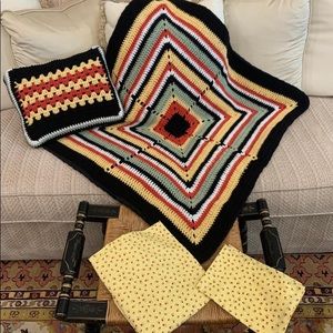 Crochet Baby Blanket Set, sheet & pillow cover.